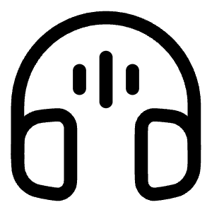 Headphones Round Sound Icon from Solar Linear Set