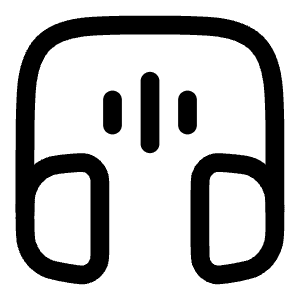 Headphones Square Sound Icon from Solar Linear Set