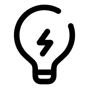 Lightbulb Bolt Icon from Solar Broken Set