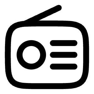 Radio Minimalistic Icon from Solar Linear Set
