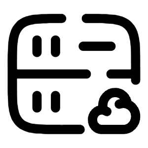 Server Square Cloud Icon from Solar Broken Set
