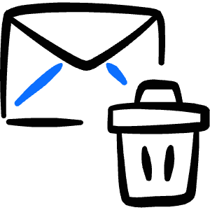 Email Action Delete Junk 1 Icon from Freehand Duotone - Free Set