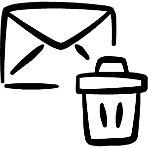Email Action Delete Junk 1 Icon from Freehand Line - Free Set