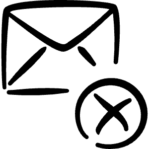 Email Action Remove Icon from Freehand Line - Free Set