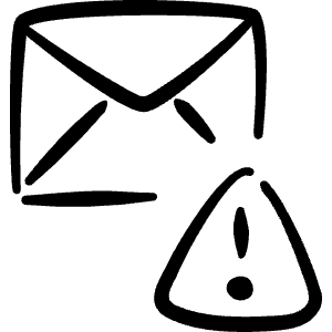 Email Action Warning Icon from Freehand Line - Free Set