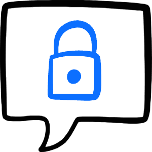Messages Bubble Square Lock Icon from Freehand Duotone - Free Set