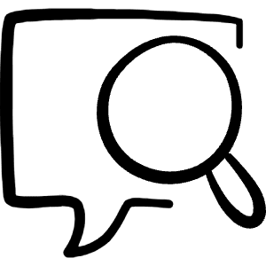 Messages Bubble Square Search Icon from Freehand Line - Free Set