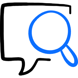 Messages Bubble Square Search Icon from Freehand Duotone - Free Set