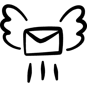 Send Email Fly Icon from Freehand Line - Free Set