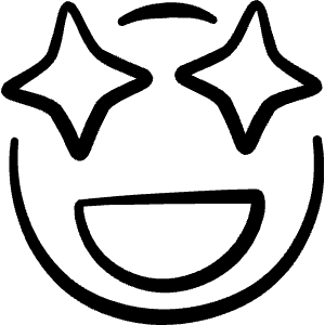 Smiley Shine Big Eyes Icon from Freehand Line - Free Set