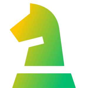 Chess Knight Icon from Sharp Gradient- Free Set