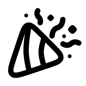 Confetti Minimalistic Icon from Solar Linear Set