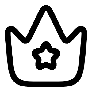 Crown Star Icon from Solar Linear Set