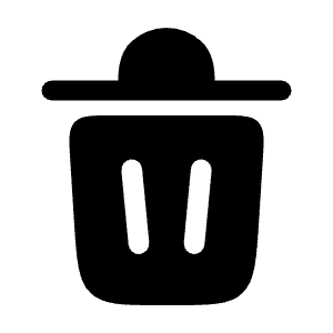 Trash Bin Minimalistic Icon from Solar Bold Set