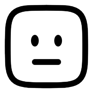 Expressionless Square Icon from Solar Linear Set