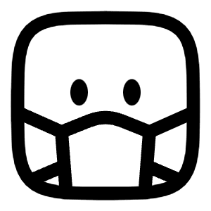 Facemask Square Icon from Solar Linear Set