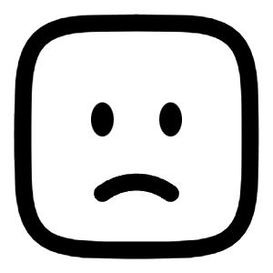 Sad Square Icon from Solar Linear Set