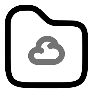 Folder Cloud Icon from Solar Line Duotone Set