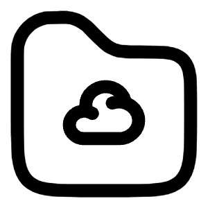 Folder Cloud Icon from Solar Linear Set
