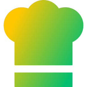 Chef Toque Hat Icon from Sharp Gradient- Free Set