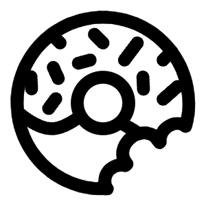 Donut Bitten Icon from Solar Linear Set