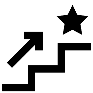 Arrow Up Stairs Star Icon from Atlas Line Set