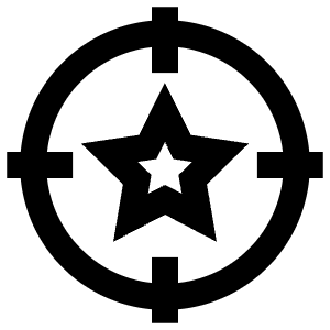 Crosshairs Target Star Icon from Atlas Line Set