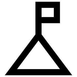 Flag Mountain Top Icon from Atlas Line Set