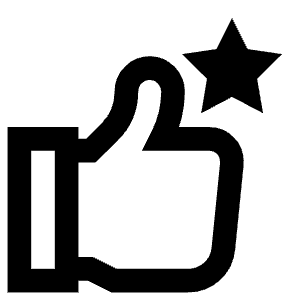 Thumbs Up Like Star Icon from Atlas Line Set