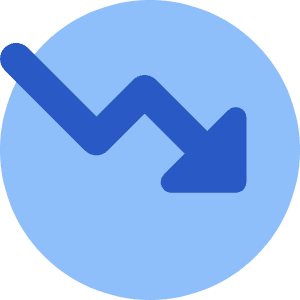 Chart Circle Down Loss Icon from Core Flat Set