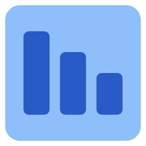 Graph Bar Decrease Square Icon from Core Flat Set