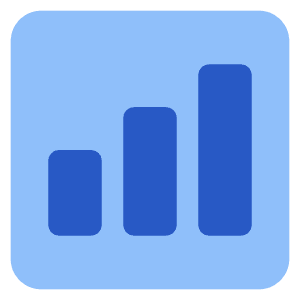 Graph Bar Increase Square Icon from Core Flat Set