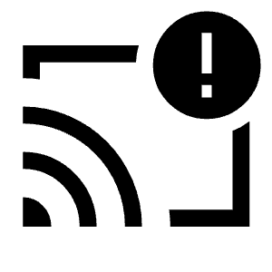 Cast Warning Icon from Sharp Line - Material Symbols Set