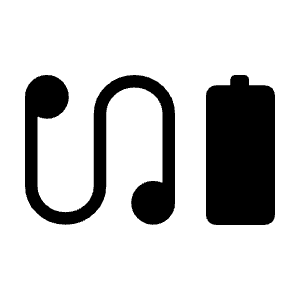 Earbuds Battery Fill Icon from Rounded Fill - Material Symbols Set