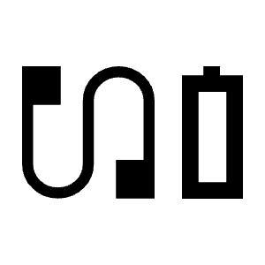 Earbuds Battery Icon from Sharp Line - Material Symbols Set