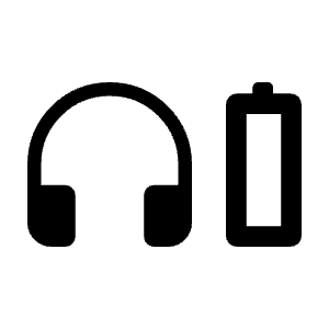 Headphones Battery Icon from Rounded Line - Material Symbols Set