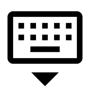 Keyboard Hide Icon from Outlined Line - Material Symbols Set