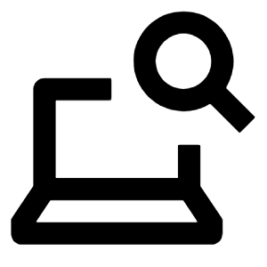Laptop Search Icon from Outlined Line - Streamline Material Free Set
