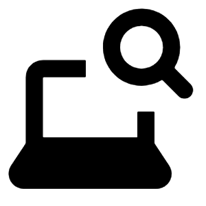 Laptop Search Fill Icon from Rounded Fill - Material Pro Free Set