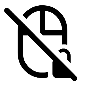 Mouse Lock Off Icon from Rounded Line - Material Symbols Set