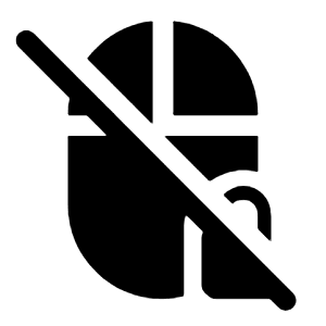 Mouse Lock Off Fill Icon from Rounded Fill - Material Symbols Set