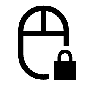 Mouse Lock Icon from Sharp Line - Material Symbols Set