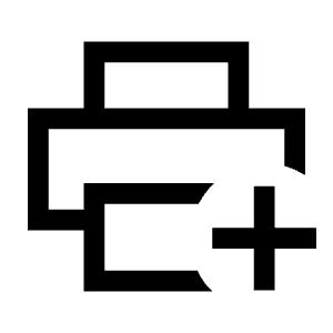 Print Add Icon from Sharp Line - Material Symbols Set