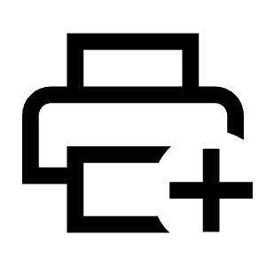 Print Add Icon from Outlined Line - Material Symbols Set