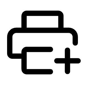 Print Add Icon from Rounded Line - Material Symbols Set