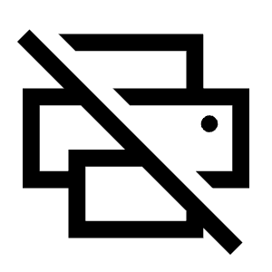 Print Disabled Icon from Sharp Line - Material Symbols Set