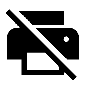 Print Disabled Fill Icon from Outlined Fill - Material Symbols Set