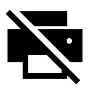 Print Disabled Fill Icon from Sharp Fill - Material Symbols Set