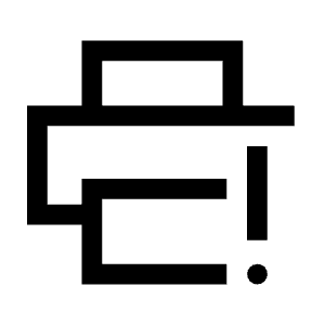 Print Error Icon from Sharp Line - Material Symbols Set