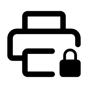 Print Lock Icon from Rounded Line - Material Symbols Set